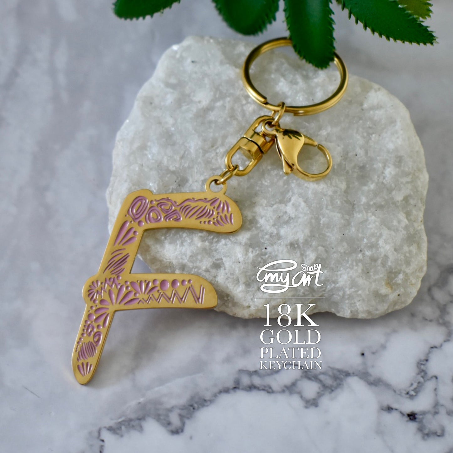 Enamel Keychain - Letter F