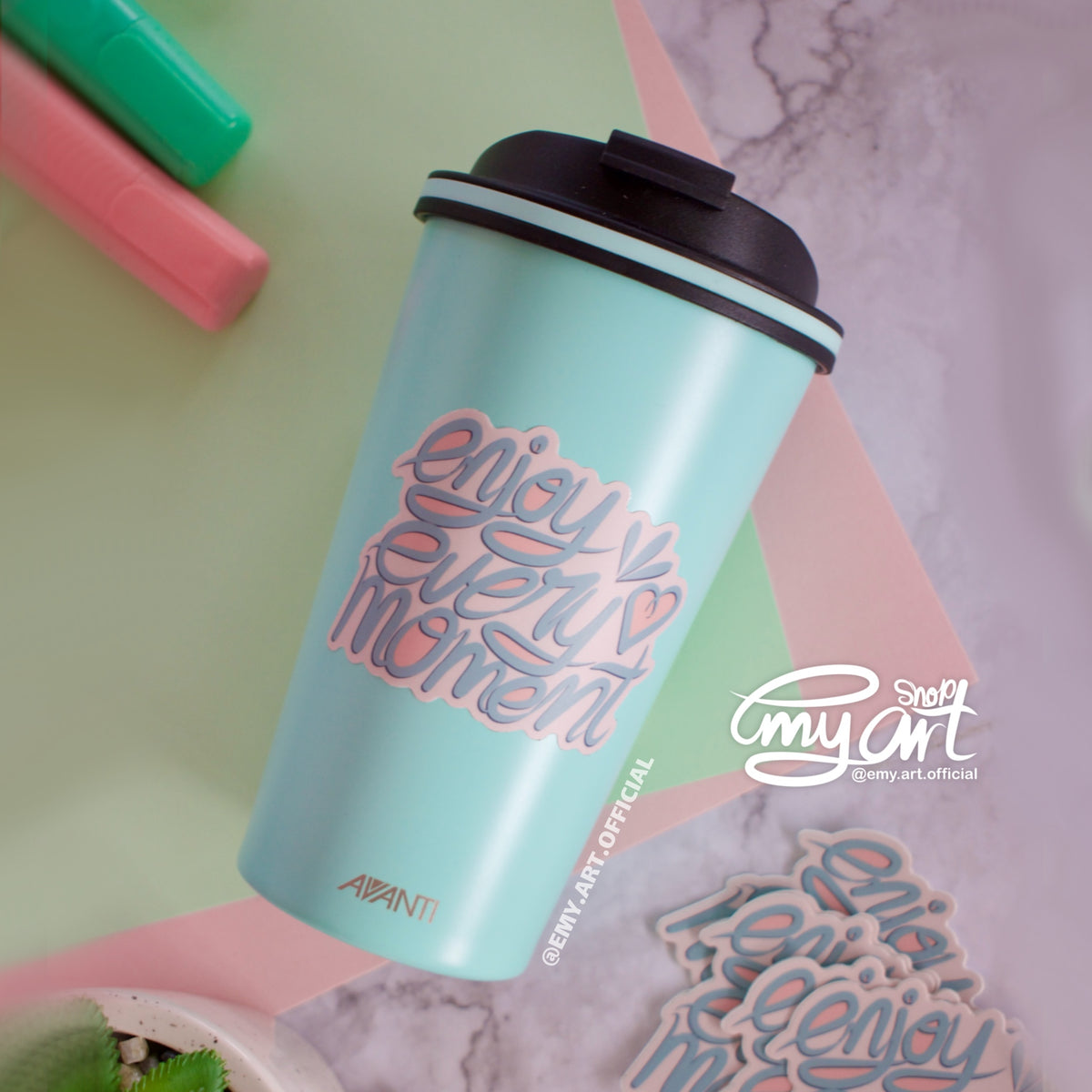Enjoyyy Sticker “Enjoy Every Moment” Vinyl Sticker – Emy.art.shop.au
