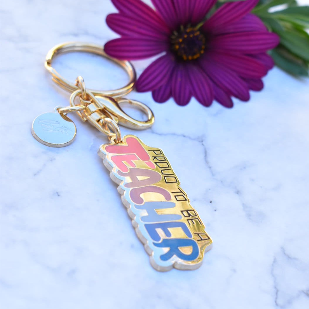 Enamel Keychain - Proud to be a TEACHER