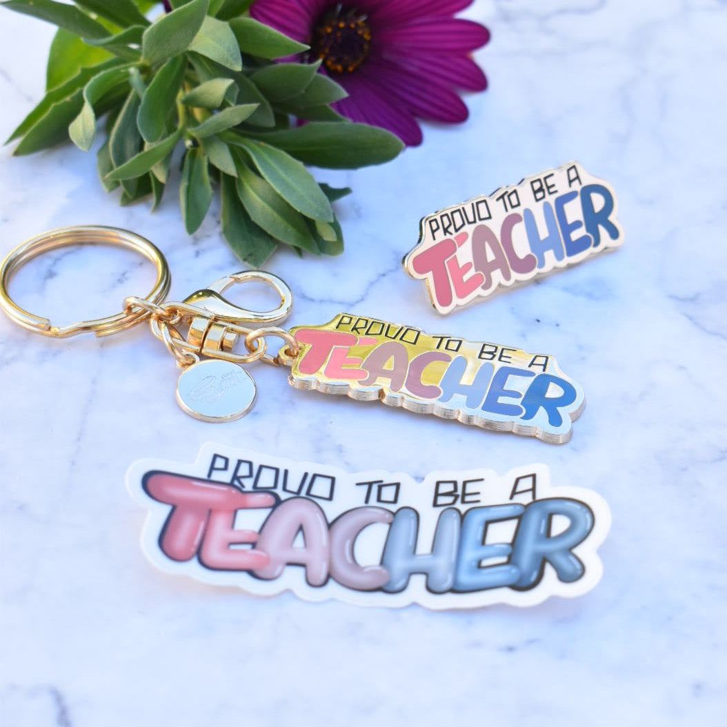 Enamel Keychain - Proud to be a TEACHER