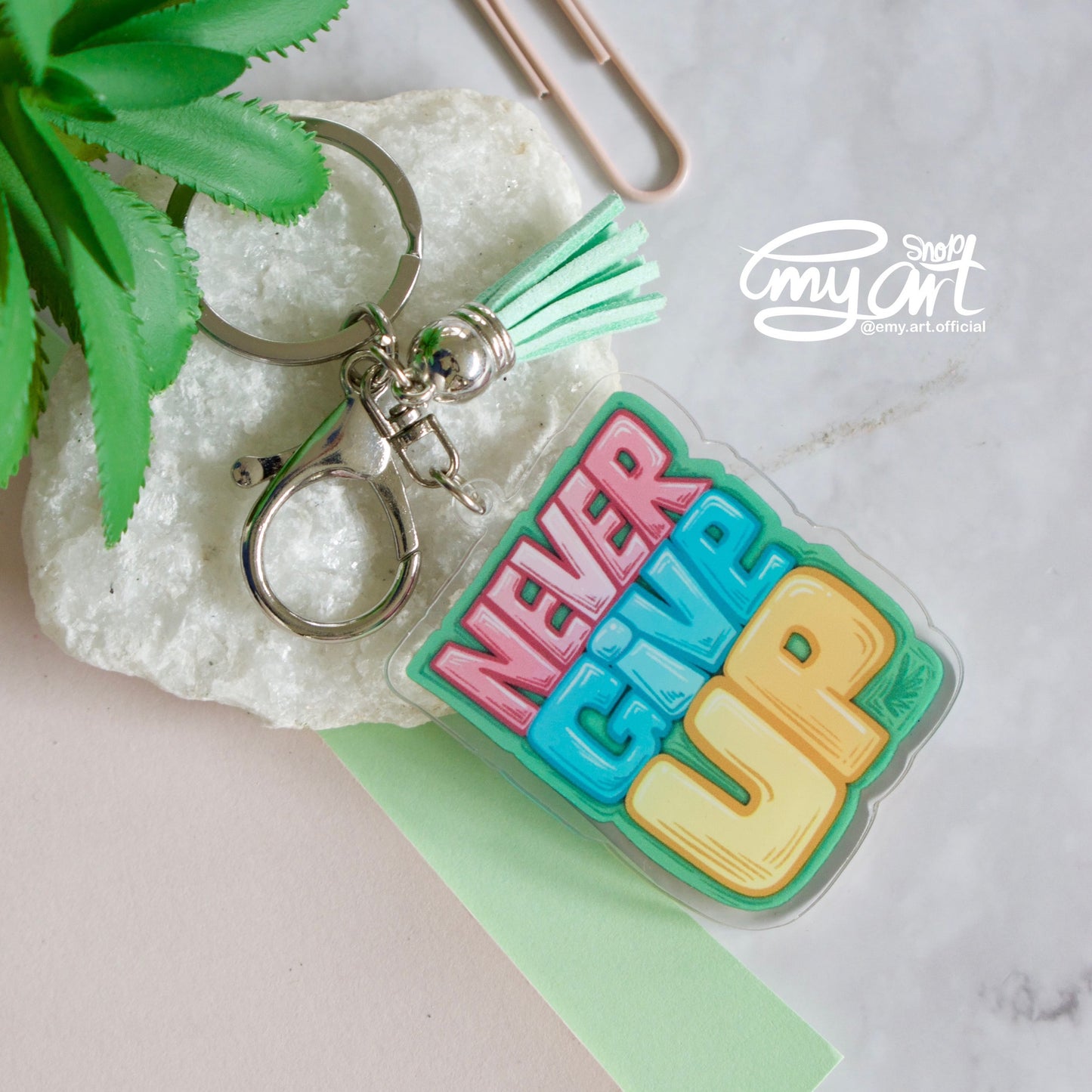 Acrylic Keychain - NEVER Give UP