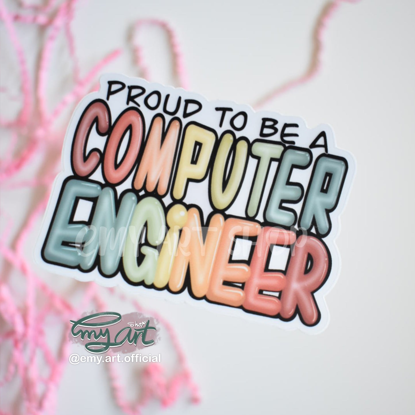 “Proud to be an ENGINEER” Clear Sticker