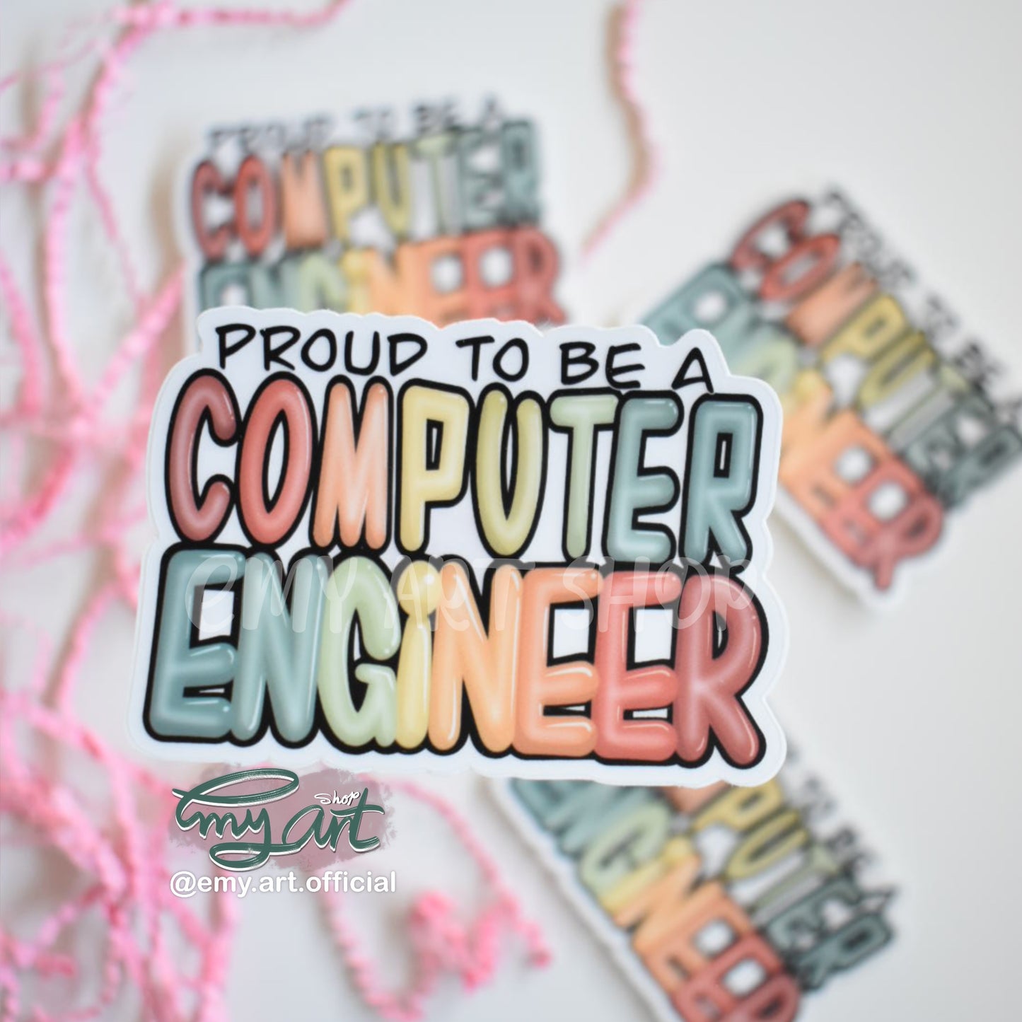 “Proud to be an ENGINEER” Clear Sticker