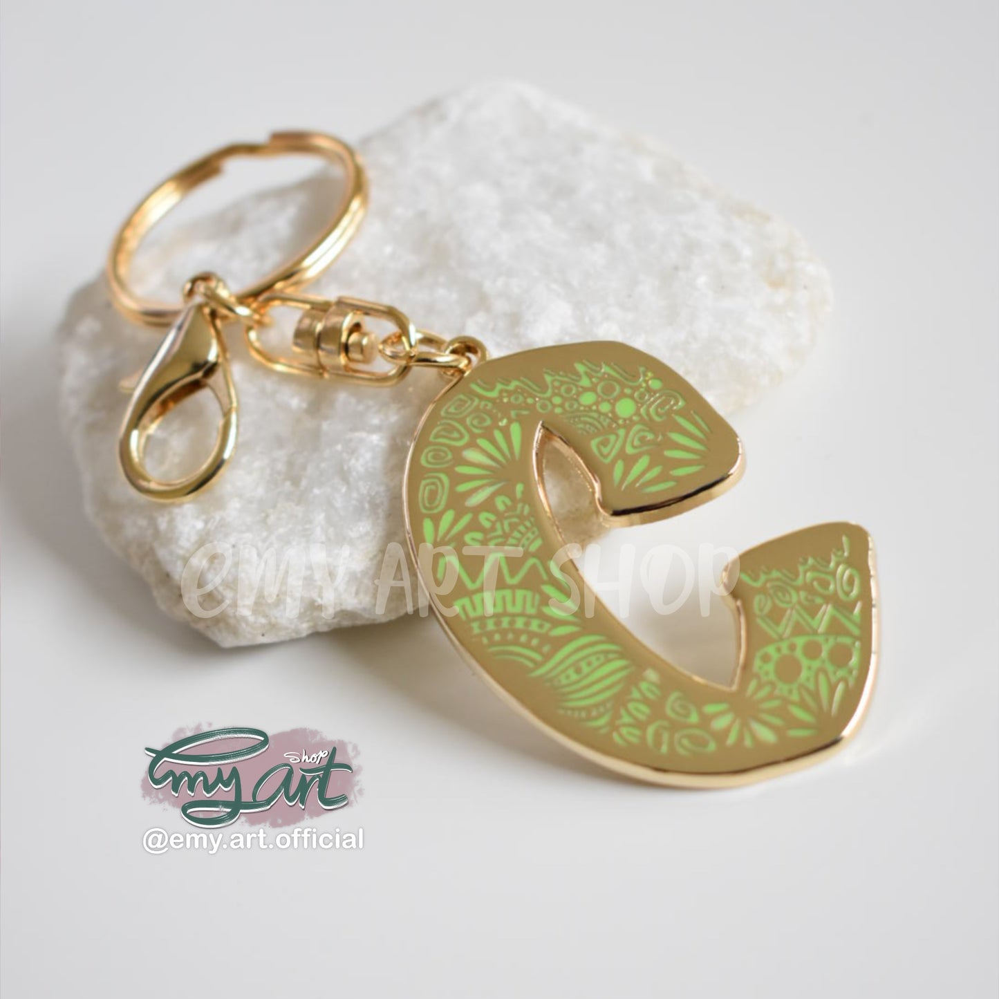 Enamel Keychain - Letter C