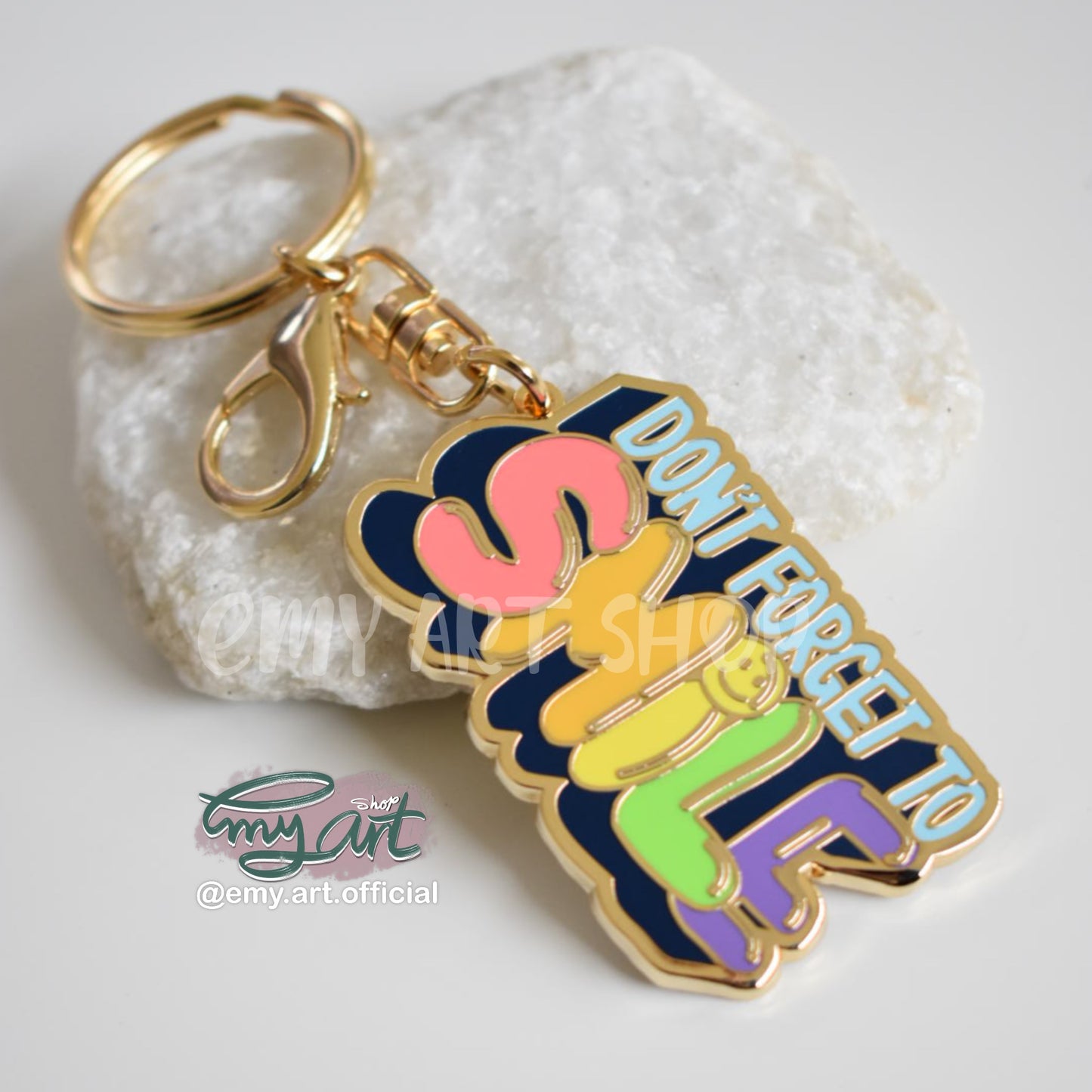 Enamel Keychain - Don’t Forget to SMILE