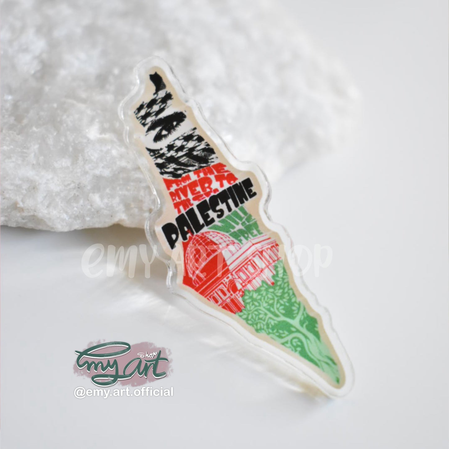 Acrylic Pin “from the river to the sea Palestine will be free”