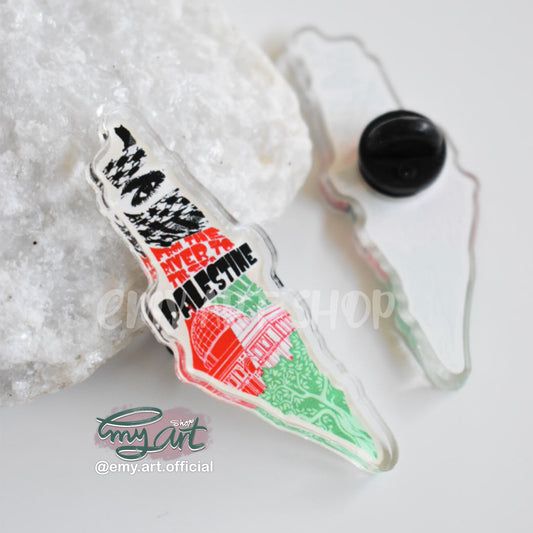 Acrylic Pin “from the river to the sea Palestine will be free”