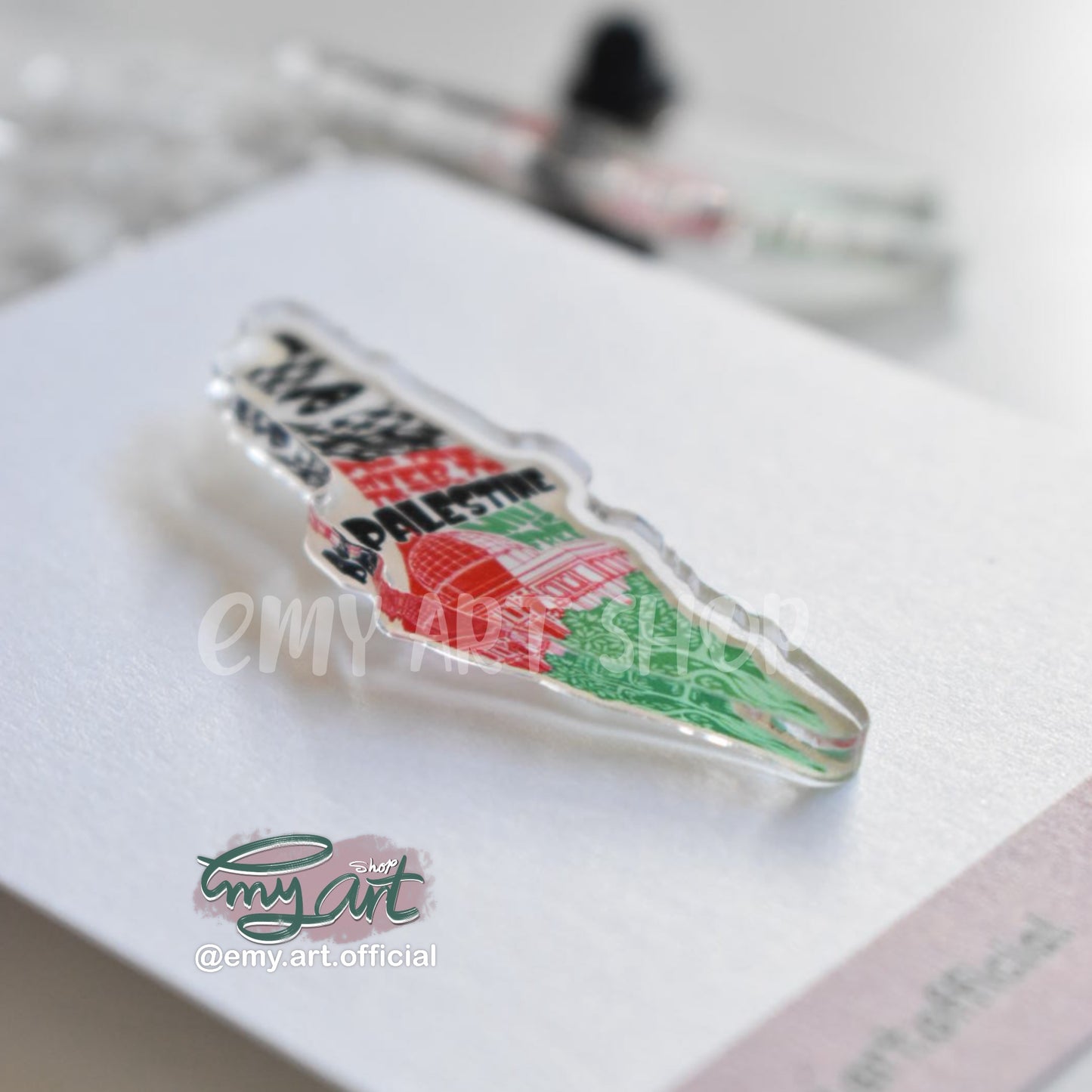 Acrylic Pin “from the river to the sea Palestine will be free”