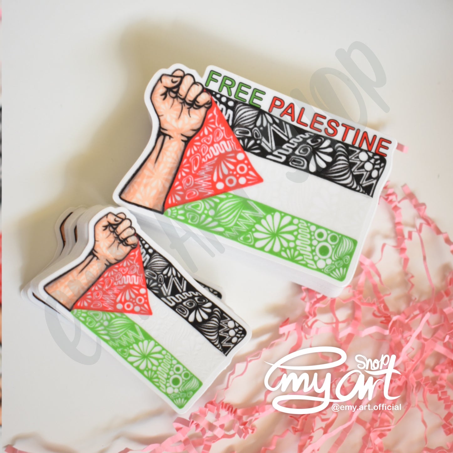 PALESTINE Flag clear Sticker