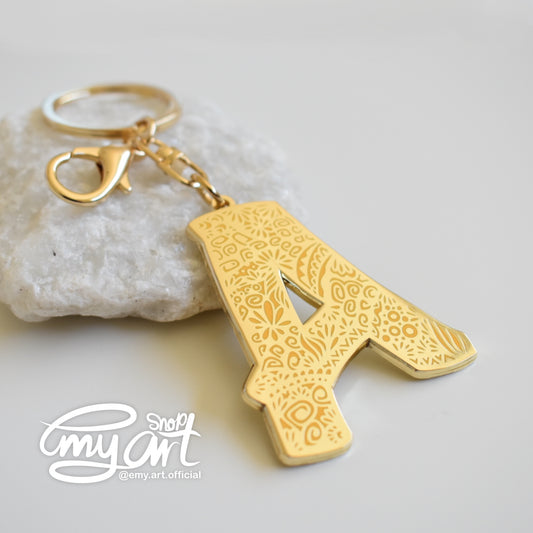 Enamel Keychain - Letter A