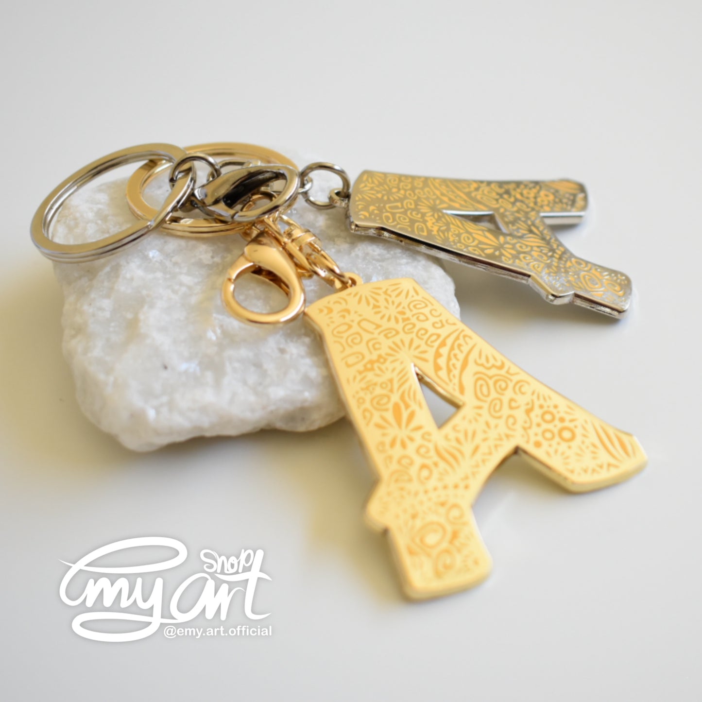 Enamel Keychain - Letter A