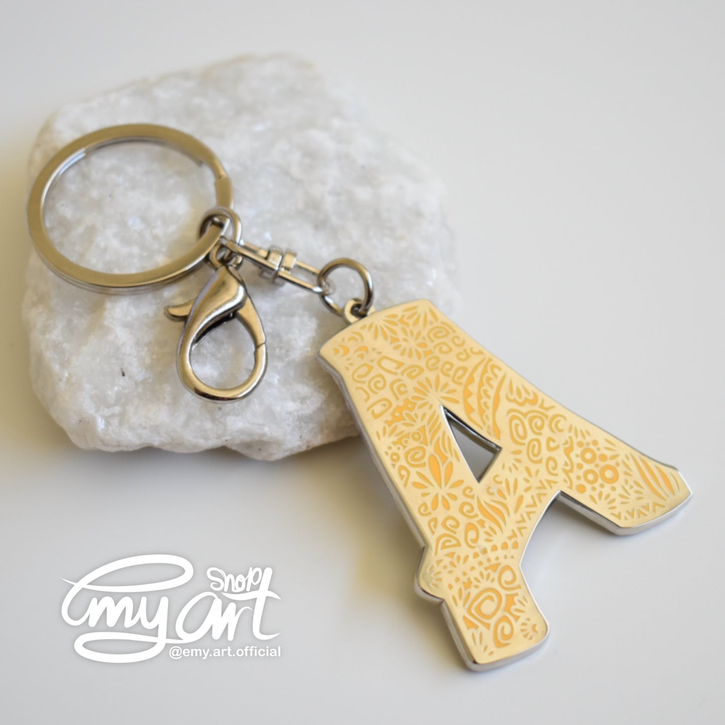 Enamel Keychain - Letter A