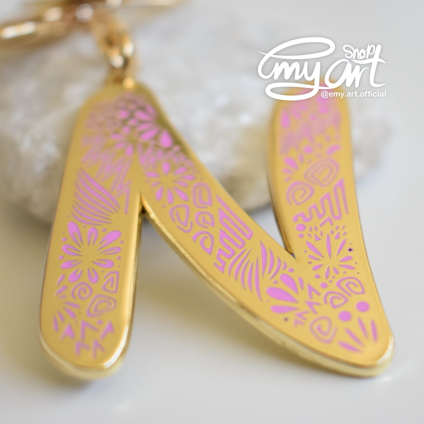 Enamel Keychain - Letter N