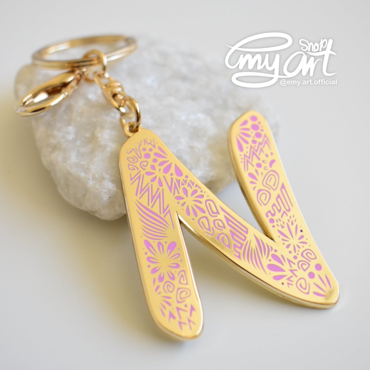 Enamel Keychain - Letter N