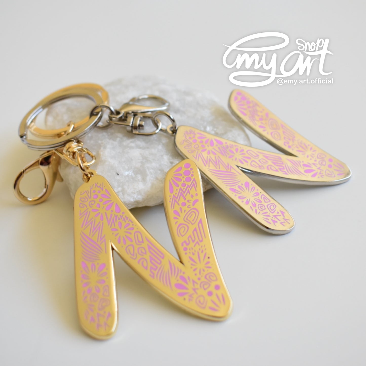 Enamel Keychain - Letter N