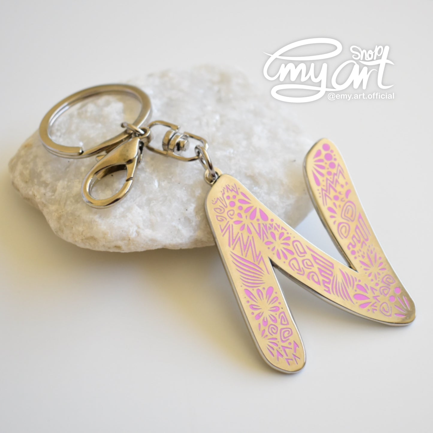 Enamel Keychain - Letter N