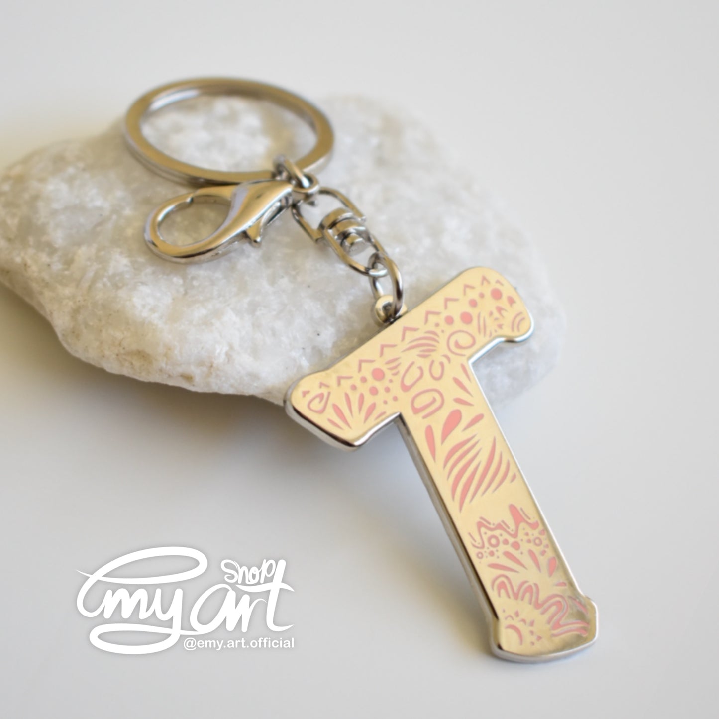 Enamel Keychain - Letter T