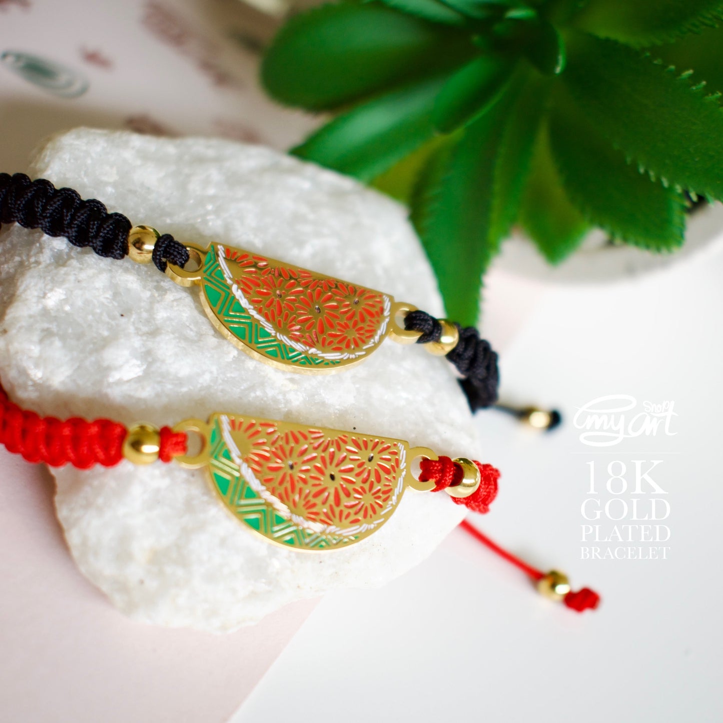 Watermelon - Bracelet - Red / Black