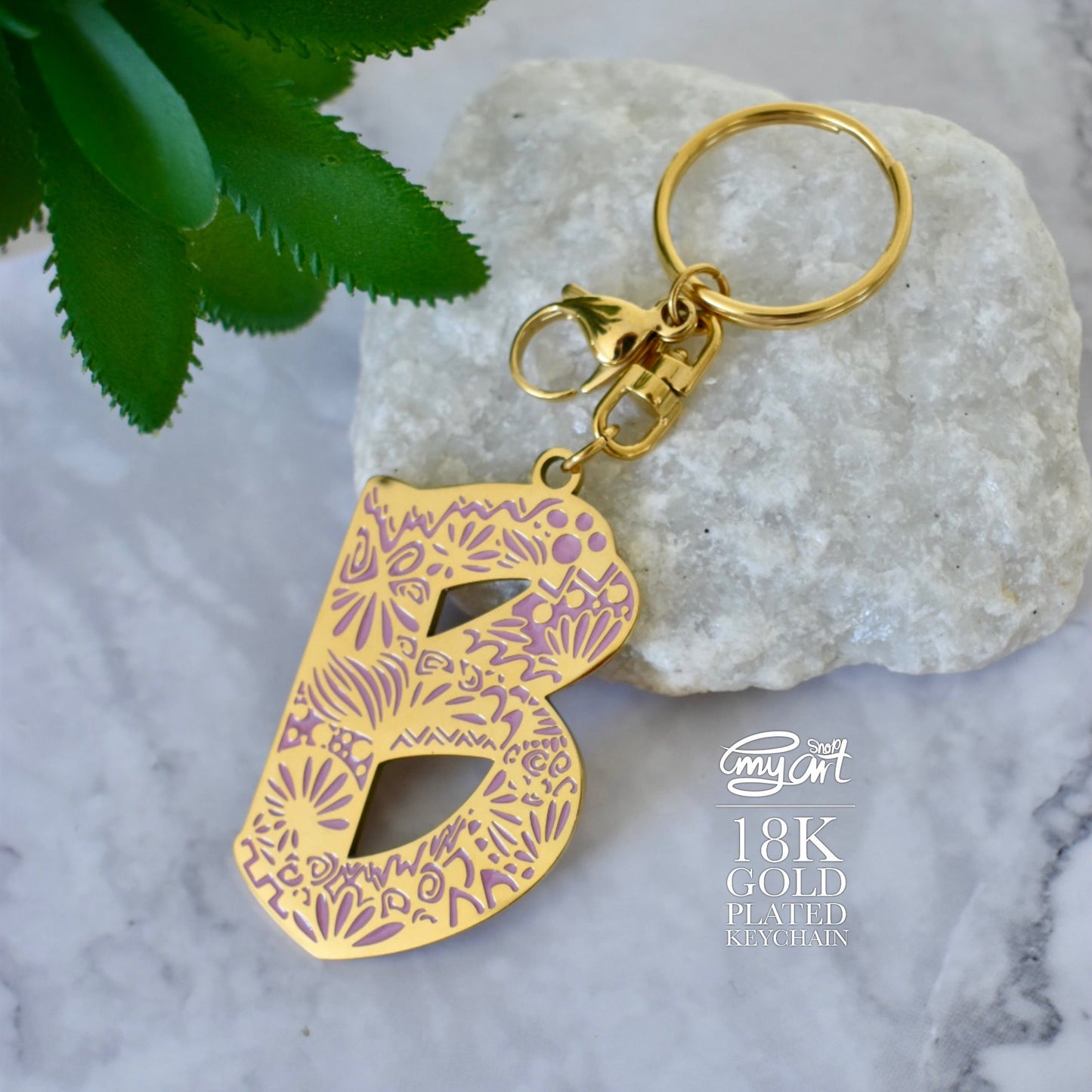 Enamel Keychain - Letter B