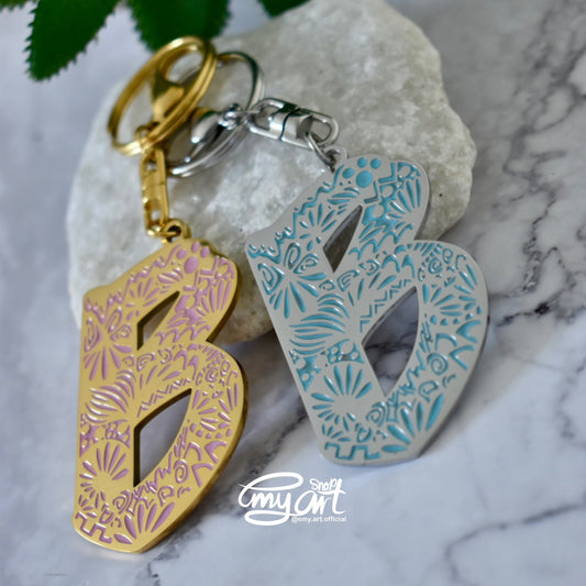 Enamel Keychain - Letter B