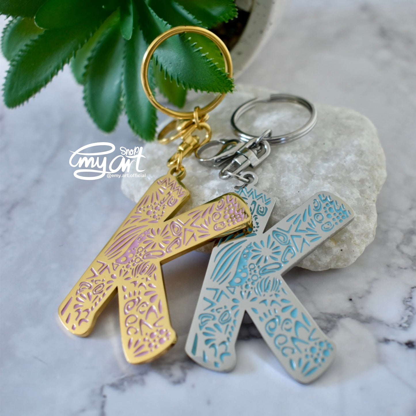 Enamel Keychain - Letter K