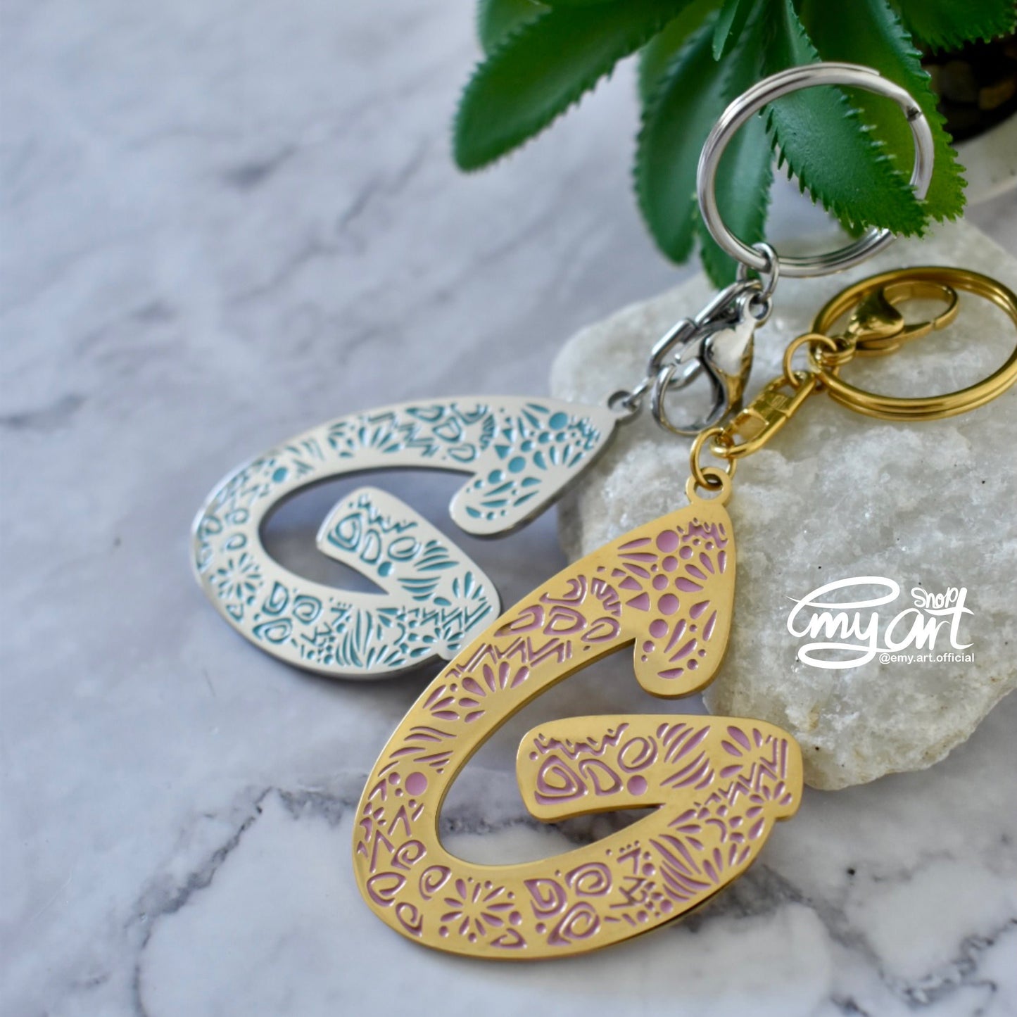 Enamel Keychain - Letter G