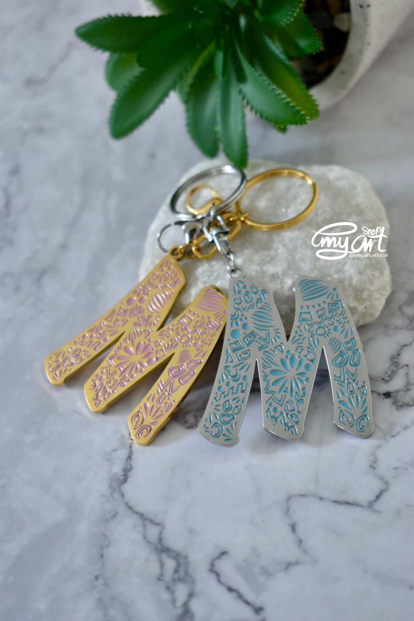 Enamel Keychain - Letter M