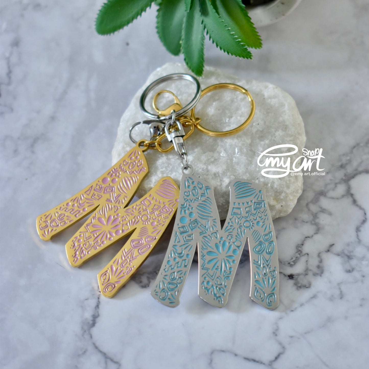 Enamel Keychain - Letter M