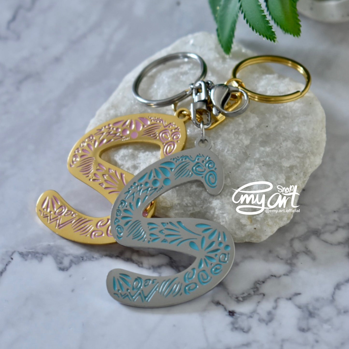 Enamel Keychain - Letter S