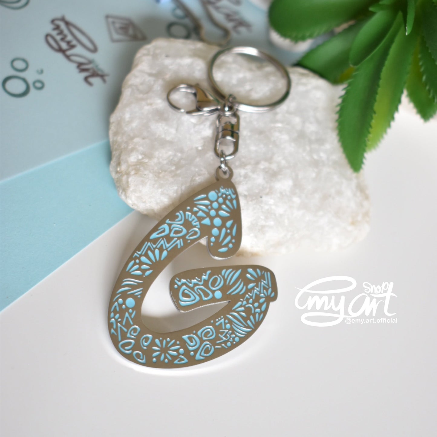 Enamel Keychain - Letter G