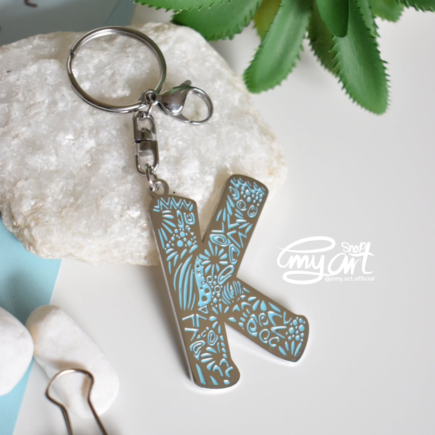 Enamel Keychain - Letter K