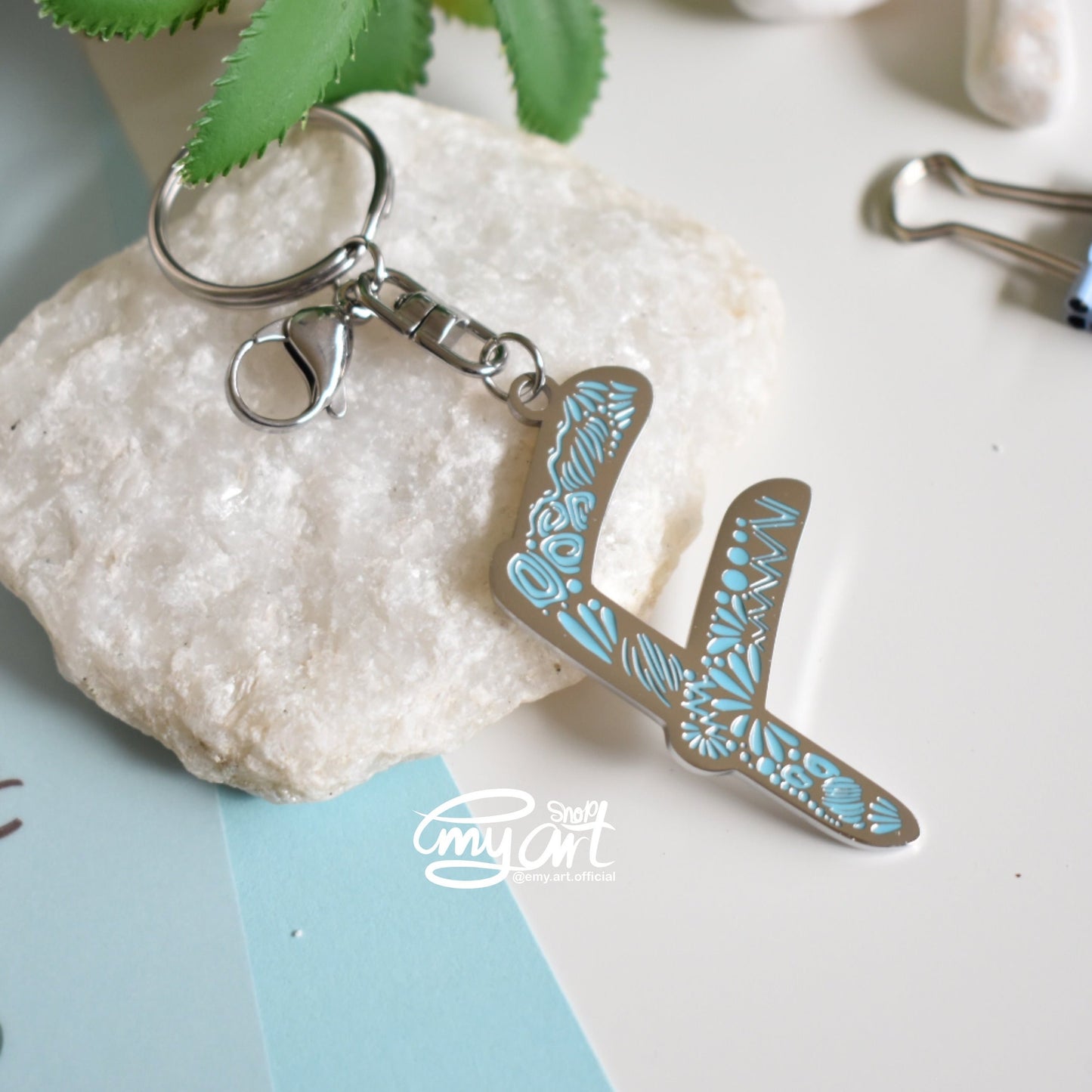 Enamel Keychain - Letter F