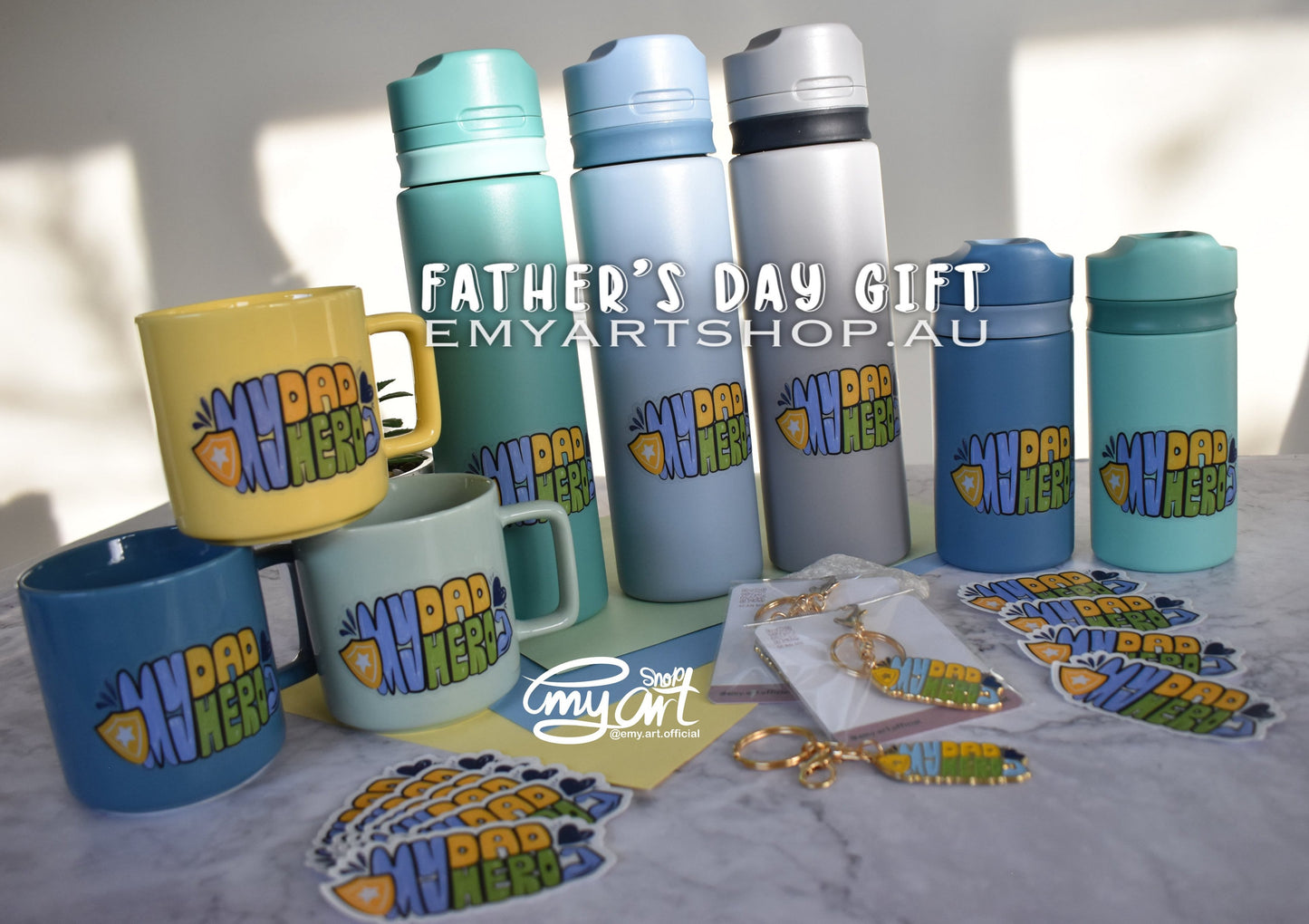 Special Father Gift (Travel Mug - My DAD My HERO) available in 2 different colors