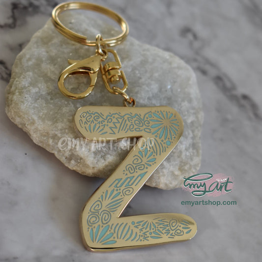 Enamel Keychain - Letter Z