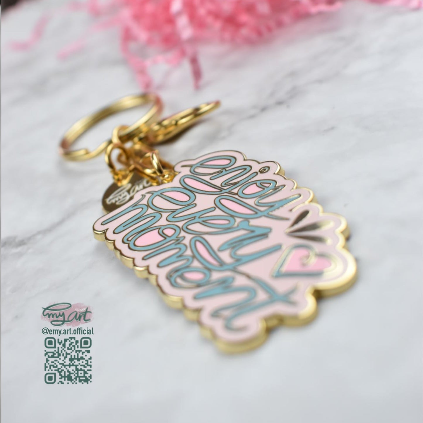 Enamel Keychain - Enjoy Every Moment