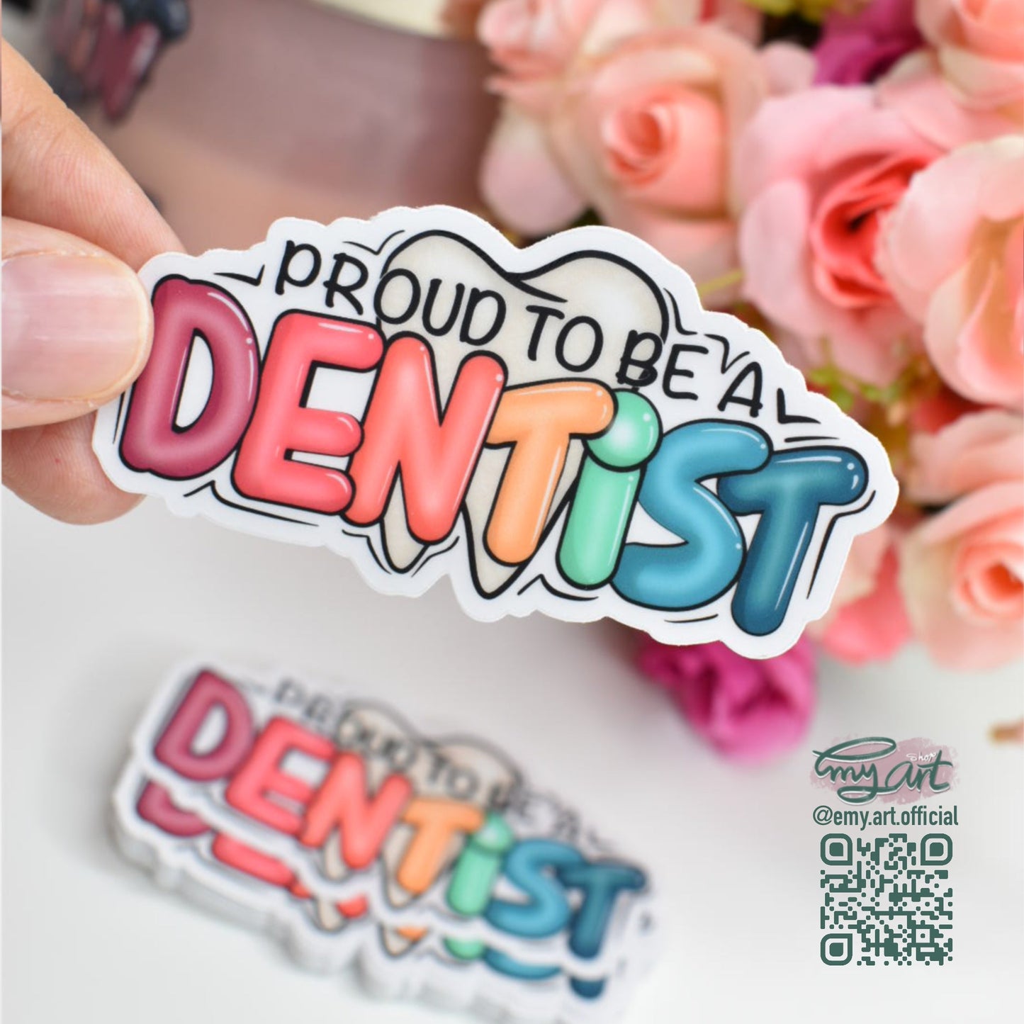 “Proud to be a DENTIST” clear sticker