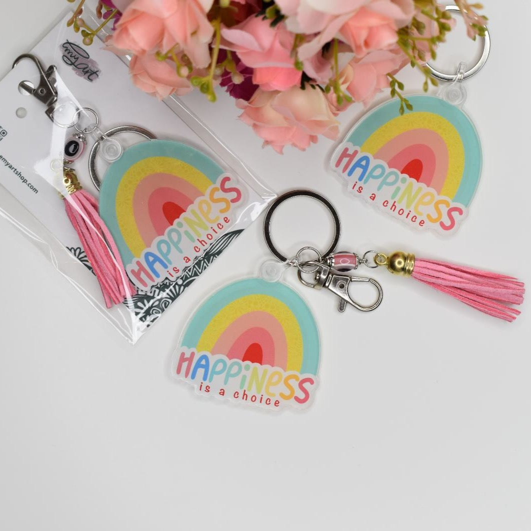 Acrylic Keychain - HAPPINESS is a choice