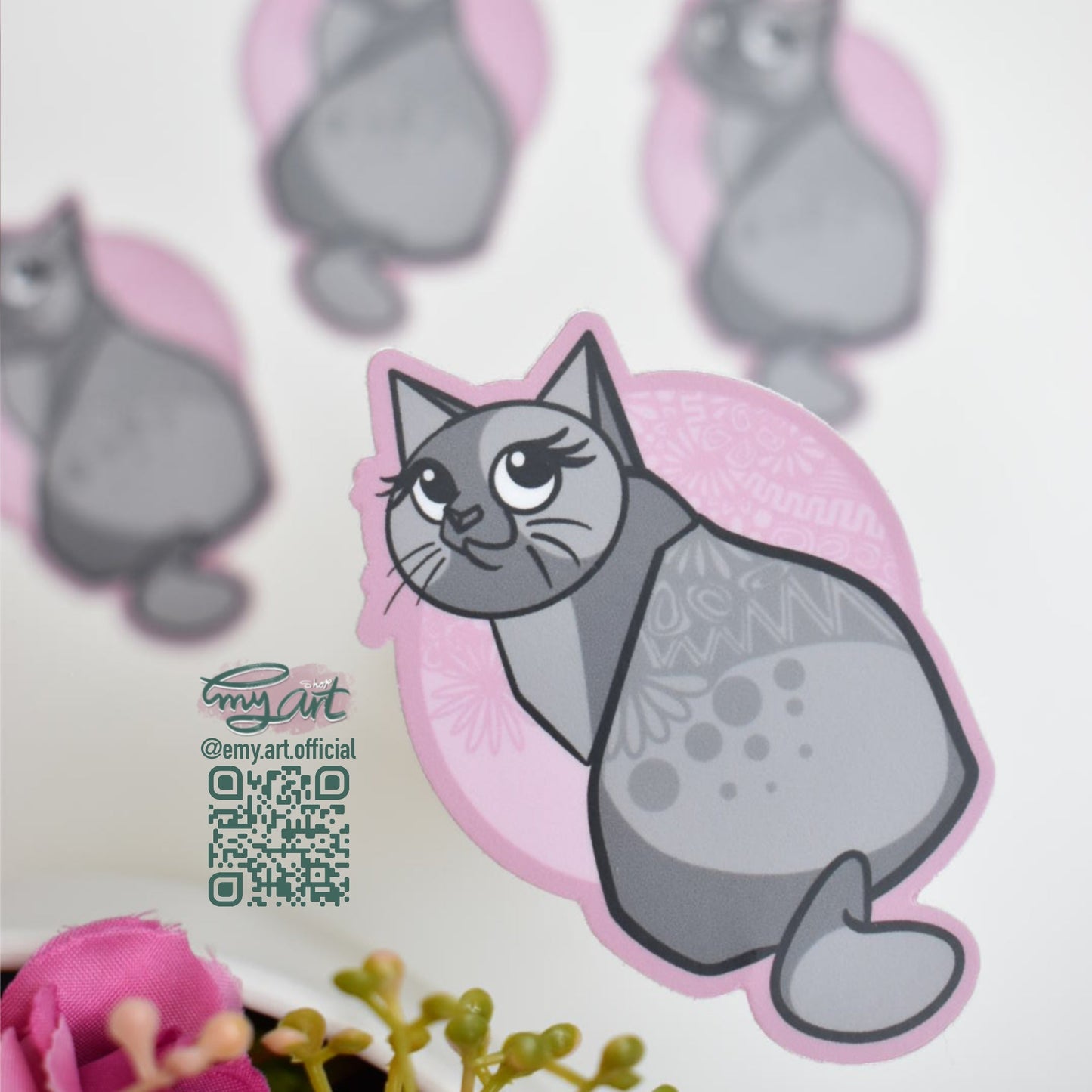 “Gray cat” Sticker