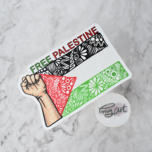 FREE PALESTINE Flag clear Sticker