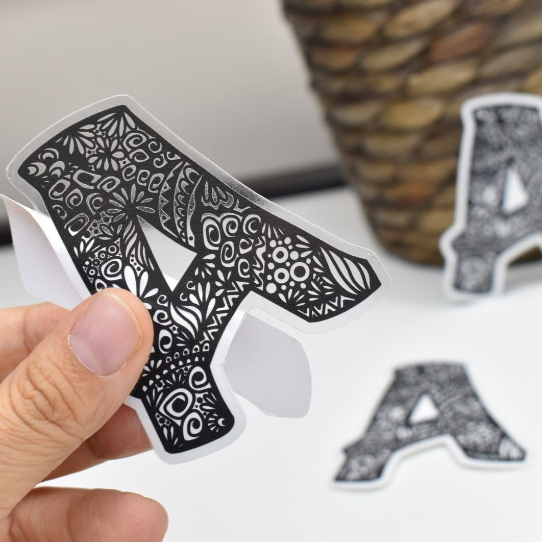 Letter “A”  Clear sticker