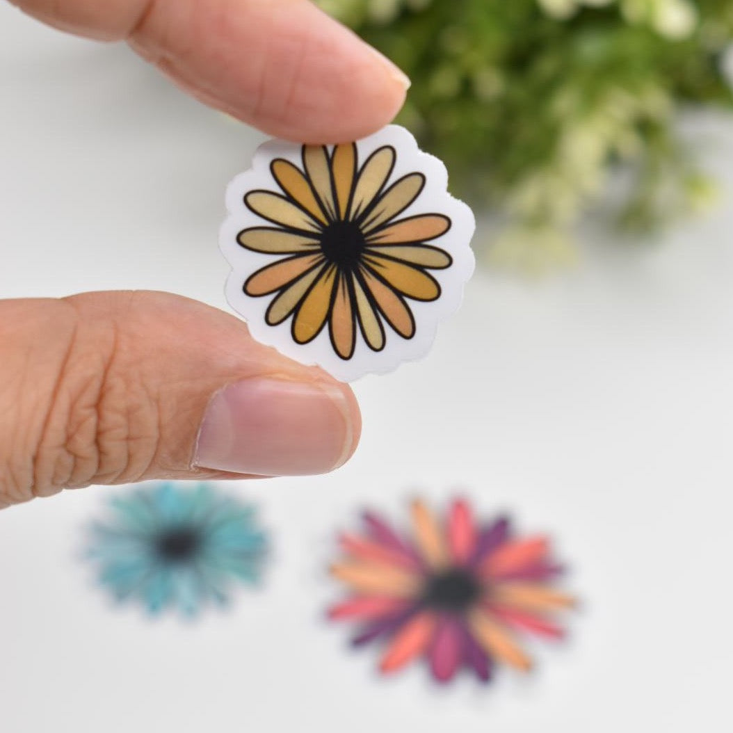 “ Flowers ” pack of 3 Clear Stickers