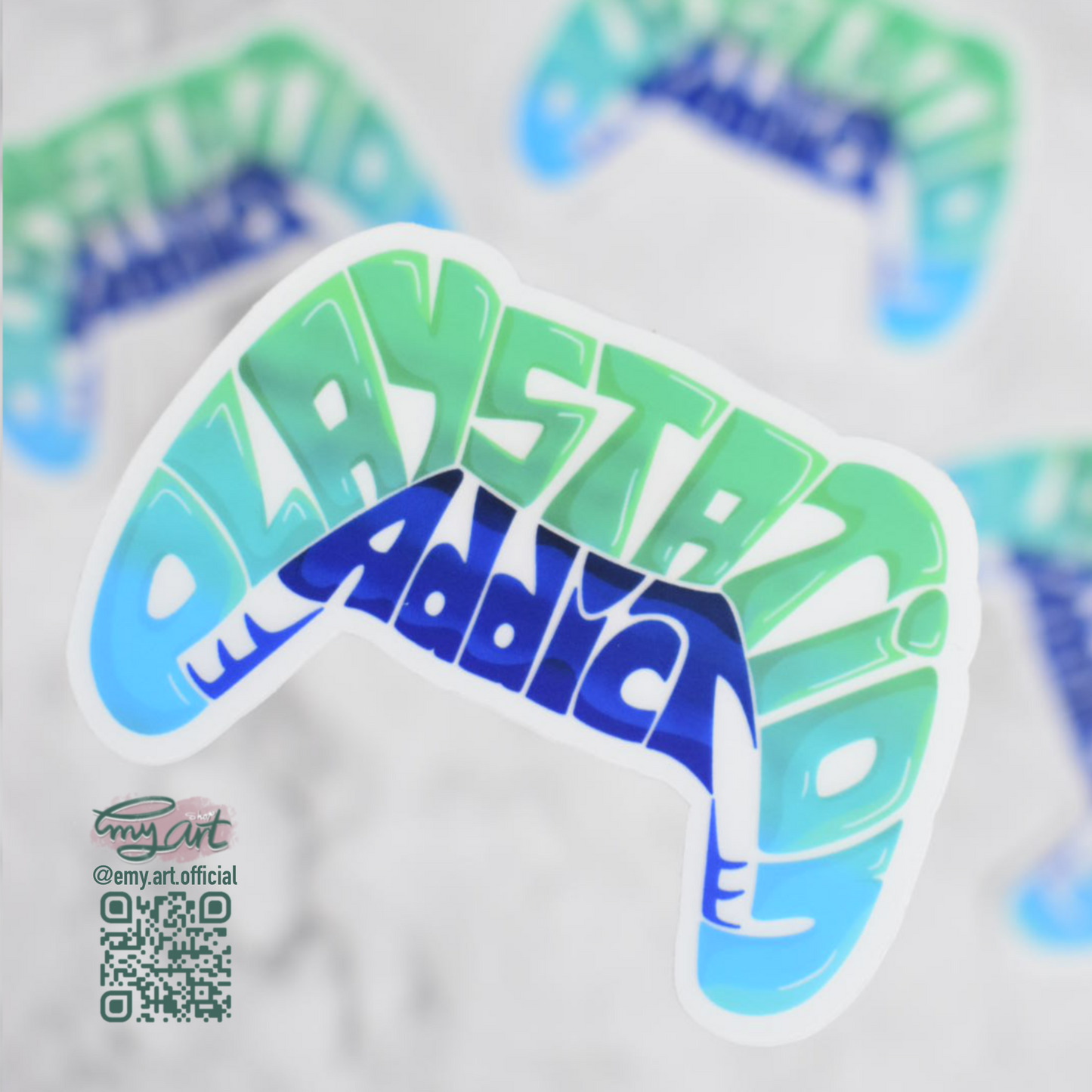 “PlayStation Addict” Clear Sticker