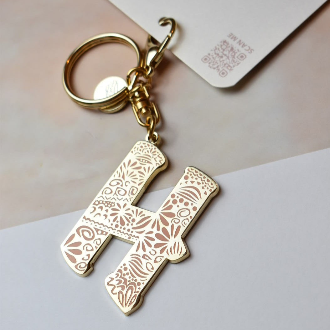 Enamel Keychain - Letter H