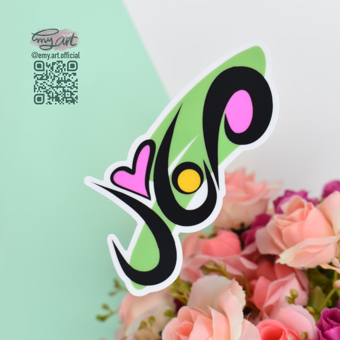 Arabic Name “ منال ” Clear Sticker