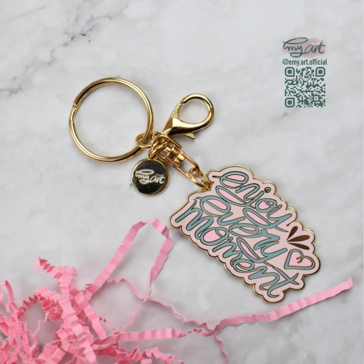 Enamel Keychain - Enjoy Every Moment