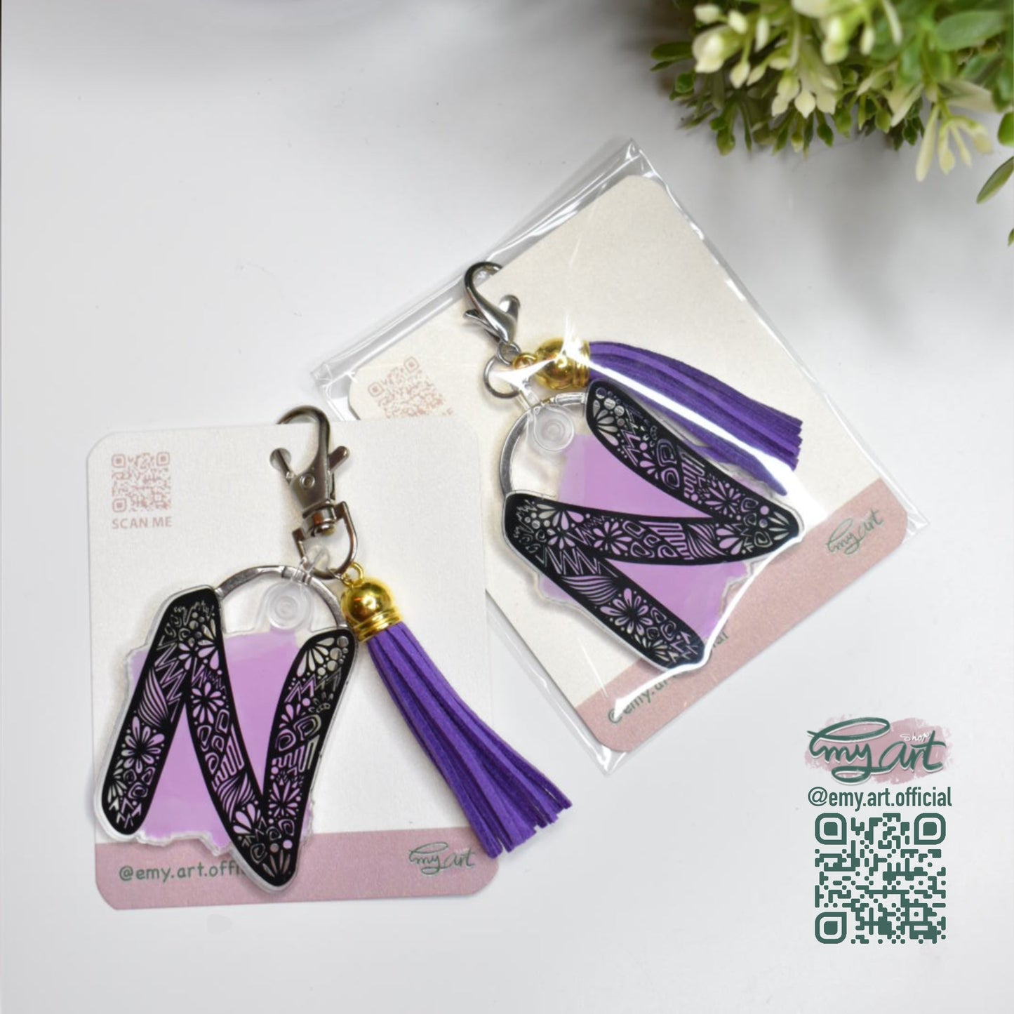 Acrylic Keychain - LETTER N