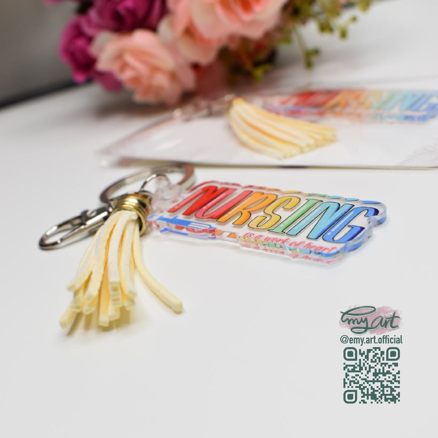 Acrylic Keychain “NURSING is a work of heart”