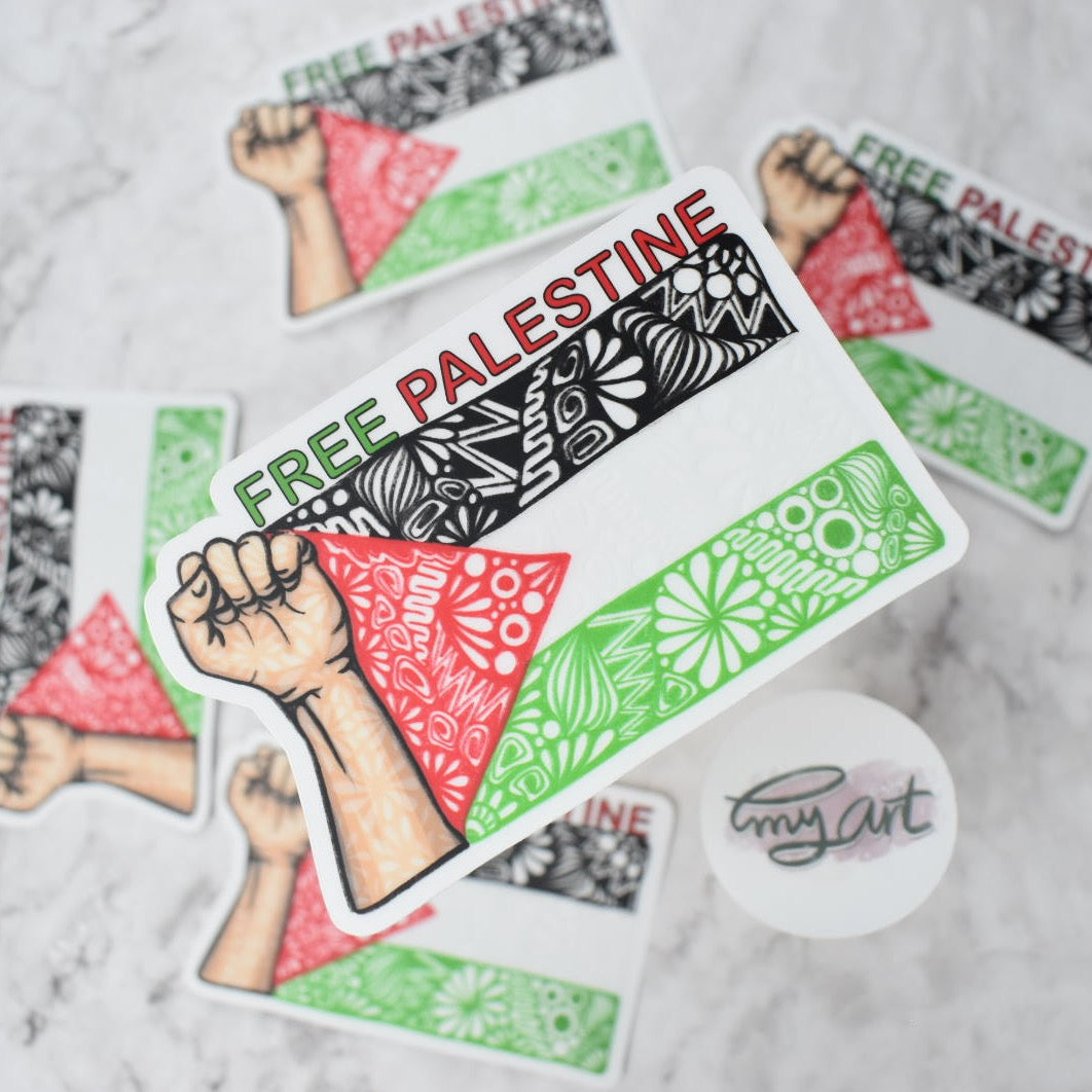 FREE PALESTINE Flag clear Sticker