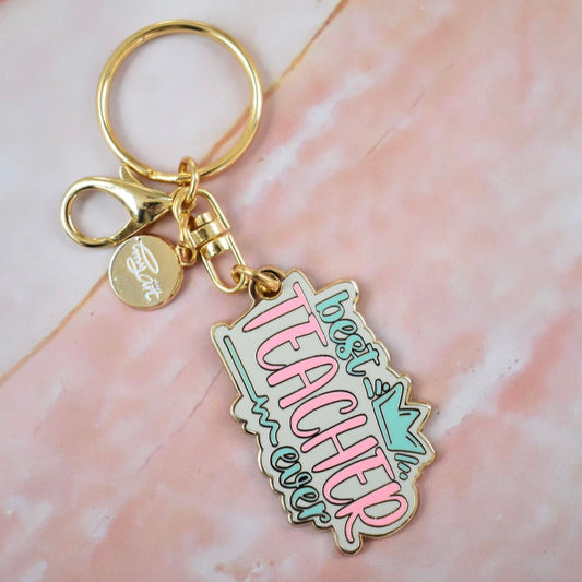 Enamel Keychain - best TEACHER ever