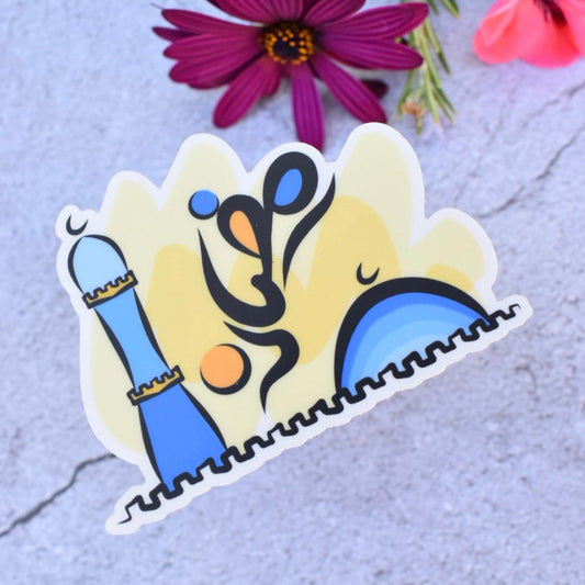 “Ramadan Mosque - Blue” Clear Sticker Occasion design